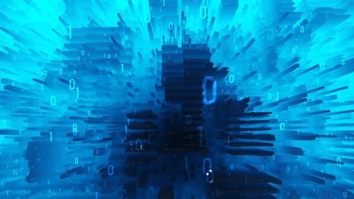 Futuristic Blue Digital Data Stream Background Animation