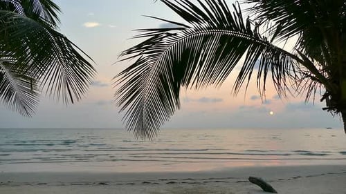 Beautiful sunset on the tropical beach and sea