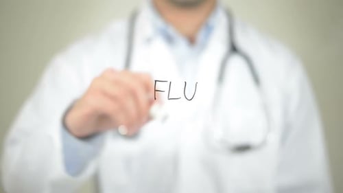 Doctor Writes Flu Virus with Marker