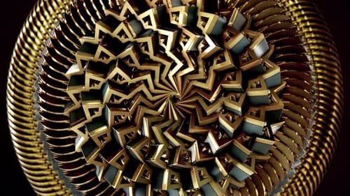 Abstract Gold Geometric Swirl Seamless Loop Background