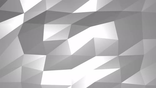 Clean White Abstract Geometric Low Poly Background Loop