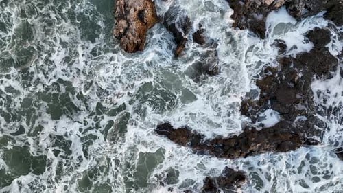 Dramatic Sea Texture Aerial View Turkey Alanya