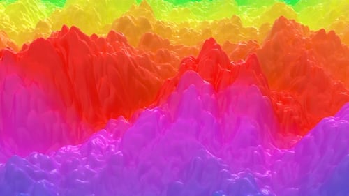 Rainbow Mountain Wave Futuristische Motion Graphic Digitale Kunst Minimalistisches Intro