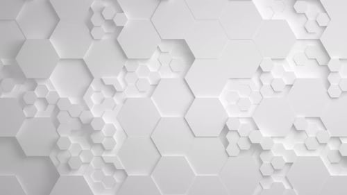 White Abstract Hexagon Geometric Surface Seamless Loop UHD