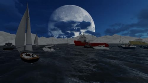 La luna estaba llena de nieve