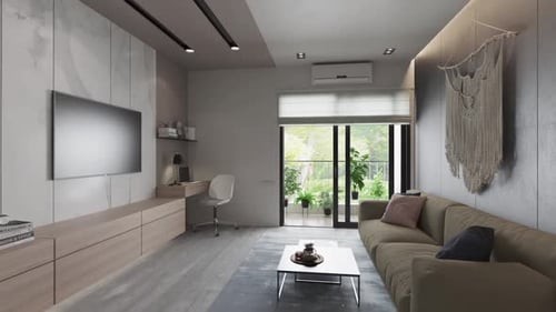 Cozy Living Room Interior With Natural Light