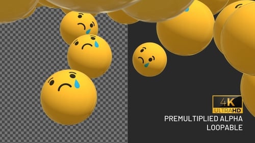 Animated 3D Crying Sad Emoji Faces