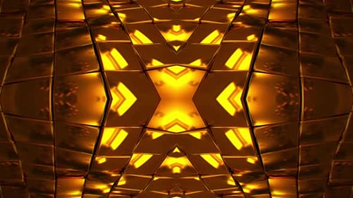 Abstract Golden Geometric Cubes Pattern Loop Background