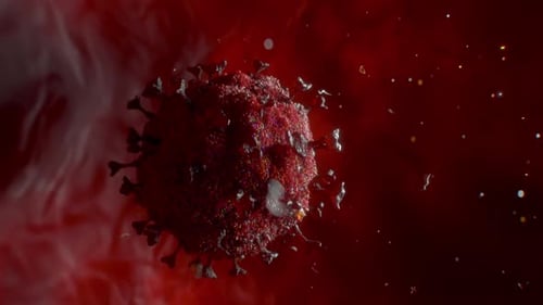 3D Virus Particle Cell Infection Animation