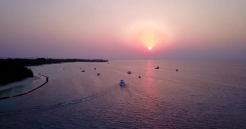Natural aerial abstract view of a sandy white paradise beach and aqua blue ocean background in best