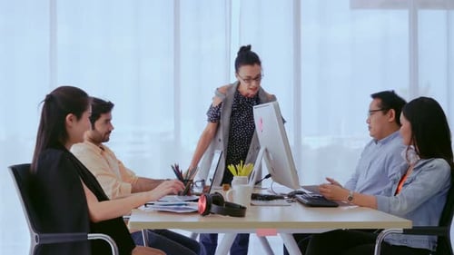 Senior Leader Giving Advice Speech to Team Members