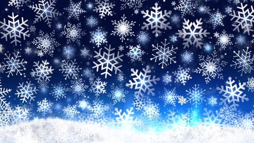 Falling Snowflakes and Sparkling Lights Winter Holiday Background