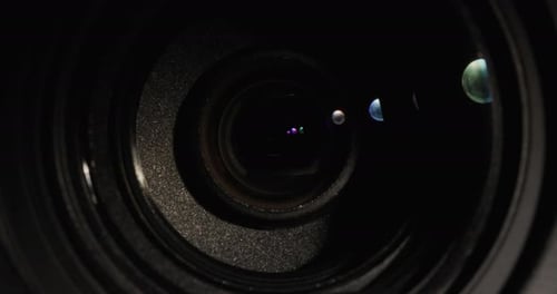 Extreme Close Up of Zooming Camera Lens