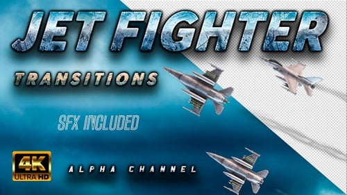 Jet Fighter On Alpha Channel Transitions 4k