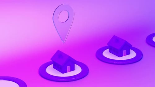 Flipping Houses with GPS pin location Loop Animation