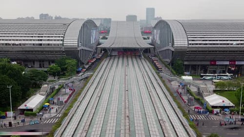 Guangzhou Import Export Canton Fair Modern Roofs Timelapse