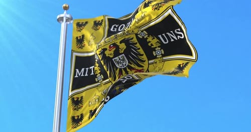 Imperial German War Flag Waving Animated Background