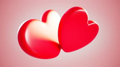 Red Hearts Shattering Explosive Abstract Animation
