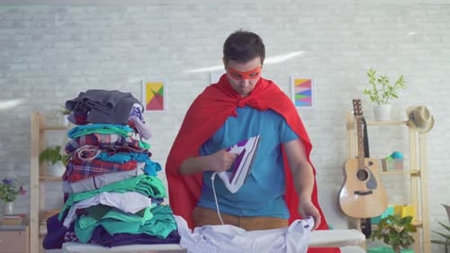 Close Up Man Householder Superhero Strokes Clothes