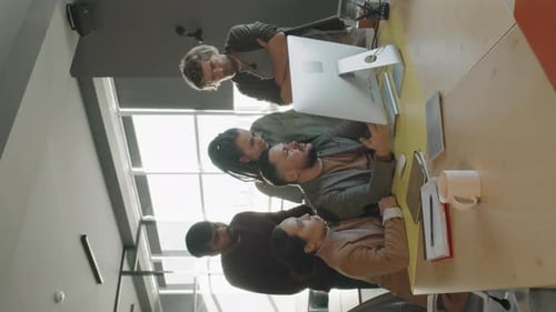 Vertical Shot of Team of Businesspeople in Office