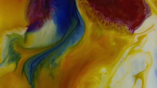 Colorful Swirling Paint Creates Abstract Patterns