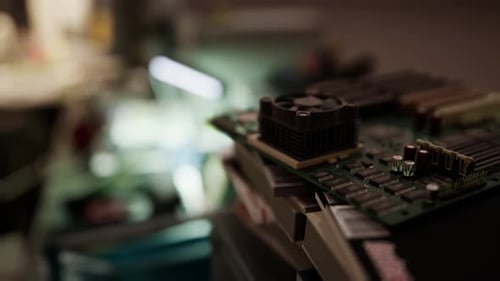 Ordenador retro vintage y otros dispositivos