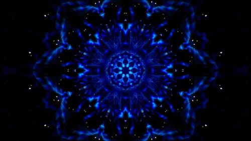Symmetrical Glittering Blue Energy Loop 4K 01