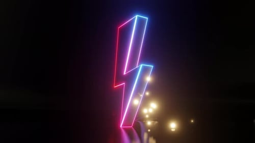 Neon Electric Lightning Bolt Reveal Animation