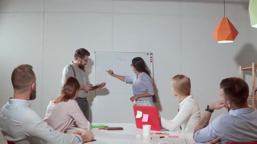 New Project Presentation on a Meeting in Office