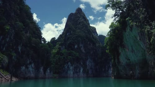 Long Tail Boat on the Cheow Lan Lake Khao Sok Thailand