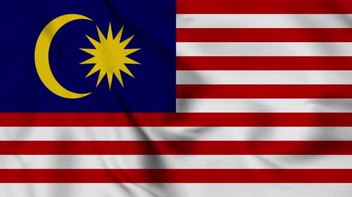 Realistic Waving Malaysian Flag Animation