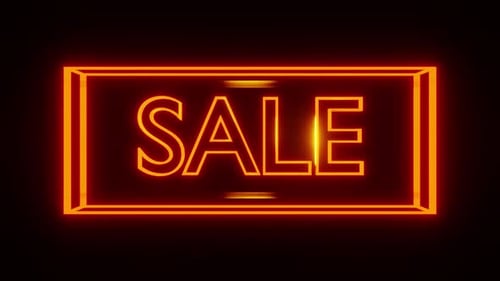 Sale Lighted Text Rotated Sign In Cube With Vj Loop 4K