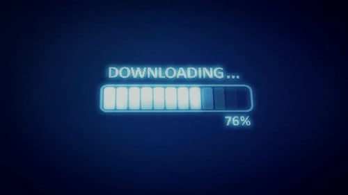 Digital Downloading Progress Bar with Percent Indicator