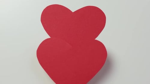 Red Paper Hearts Representing Love