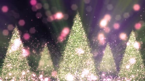 Shimmering Christmas Trees Festive Background with Sparkling Glitter