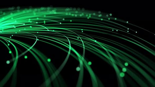 Abstraktes Konzept zu Partikellinien für Daten und Kommunikation im Web-Netzwerk
