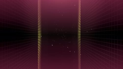 Grid Tunnel Light Retro 03 4K