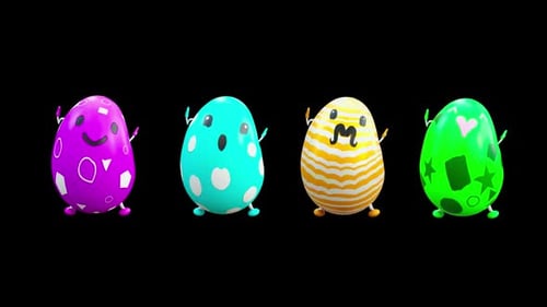25 Easter Day Eggs Dancing HD