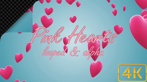 Falling Pink Hearts Overlay Animation for Romance
