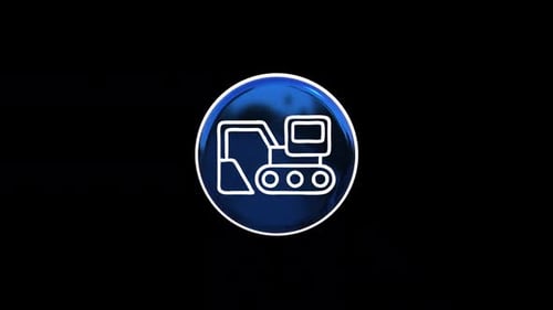 Animated 3D Excavator Icon Loop for Industrial Projects