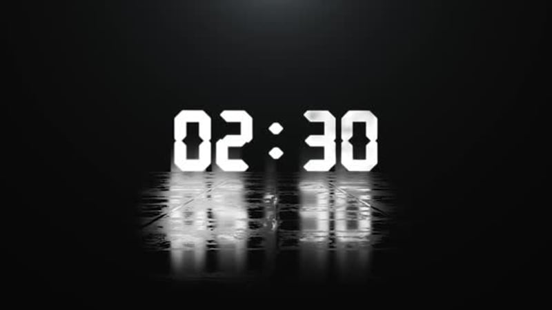 Minimal Digital Countdown Timer with Dynamic Color Change, Infographics ...