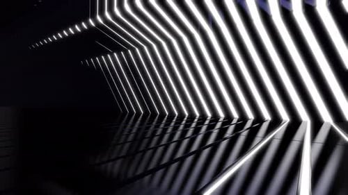 Sci Fi Wall Light Tunnel 03 4K