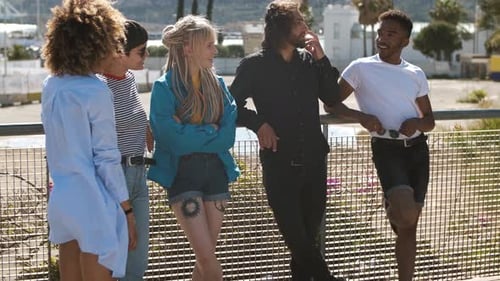 Stylish Diverse Friends on Street