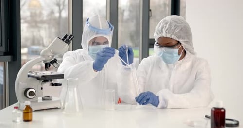 Scientists Conduct Research in Brightly Lit Laboratory