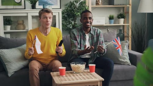 Friends Cheering and Celebrating at Home