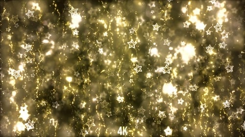 Sparkling Golden Stars Falling Festive Motion Background