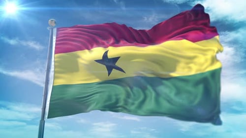 4K 3D Ghana Flag