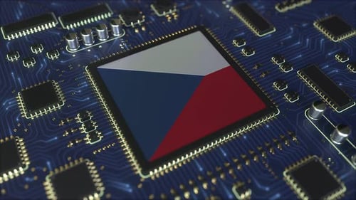 Flag of the Czech Republic on the Operating Chipset