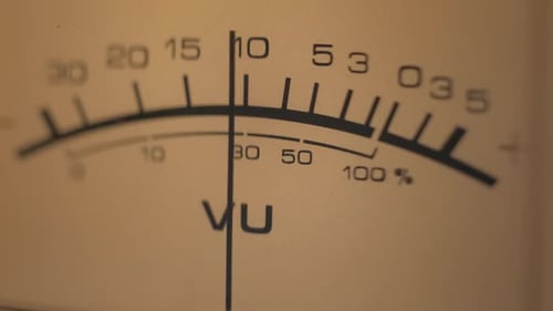 Audio Signal Levels Monitoring Audio Console on Classic Sound Amplifier