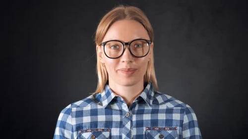 Caucasian Blonde Female Posing in Studio